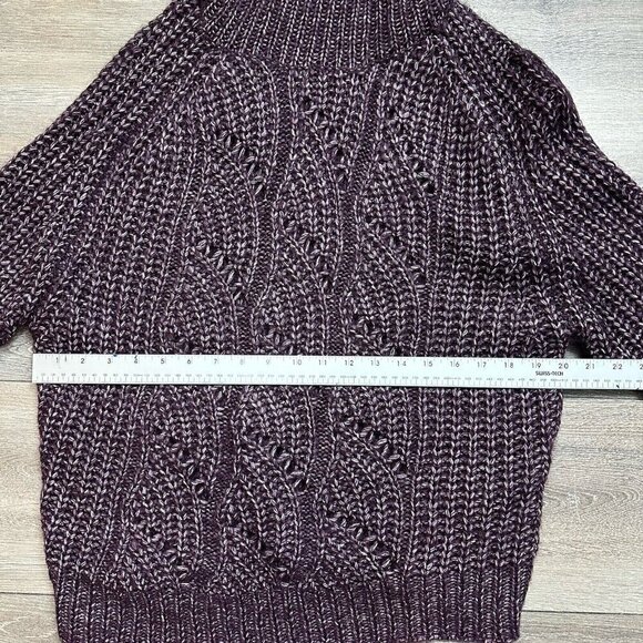 Dynamite Womens Long Sleeves Turtleneck Stitch Sweater Purple Cotton Size Small - Picture 5 of 6